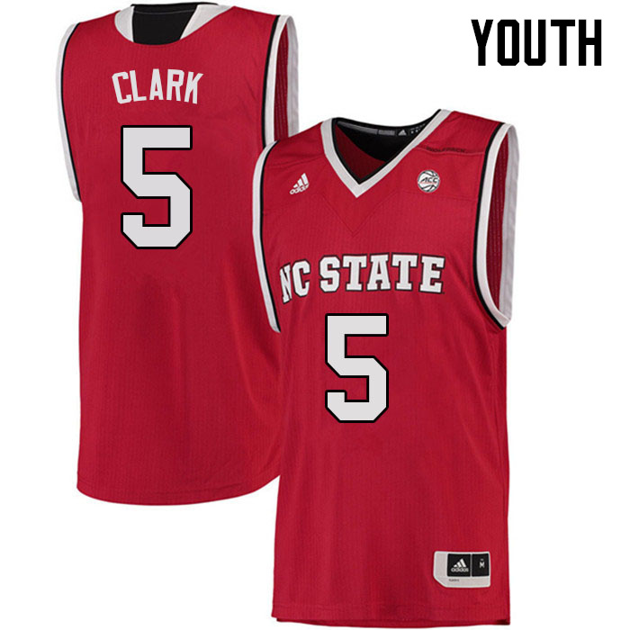 Youth #5 Jack Clark NC State Wolfpack College Basketball Jerseys Sale-Red - Click Image to Close